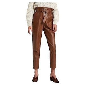 Marc New York Andrew Marc Faux Brown Leather Pants Cropped Size 16